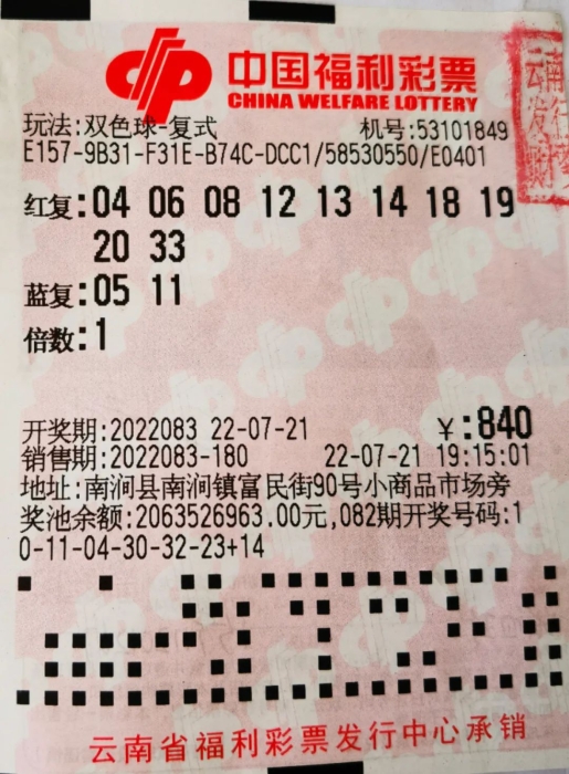 双色球一等奖
